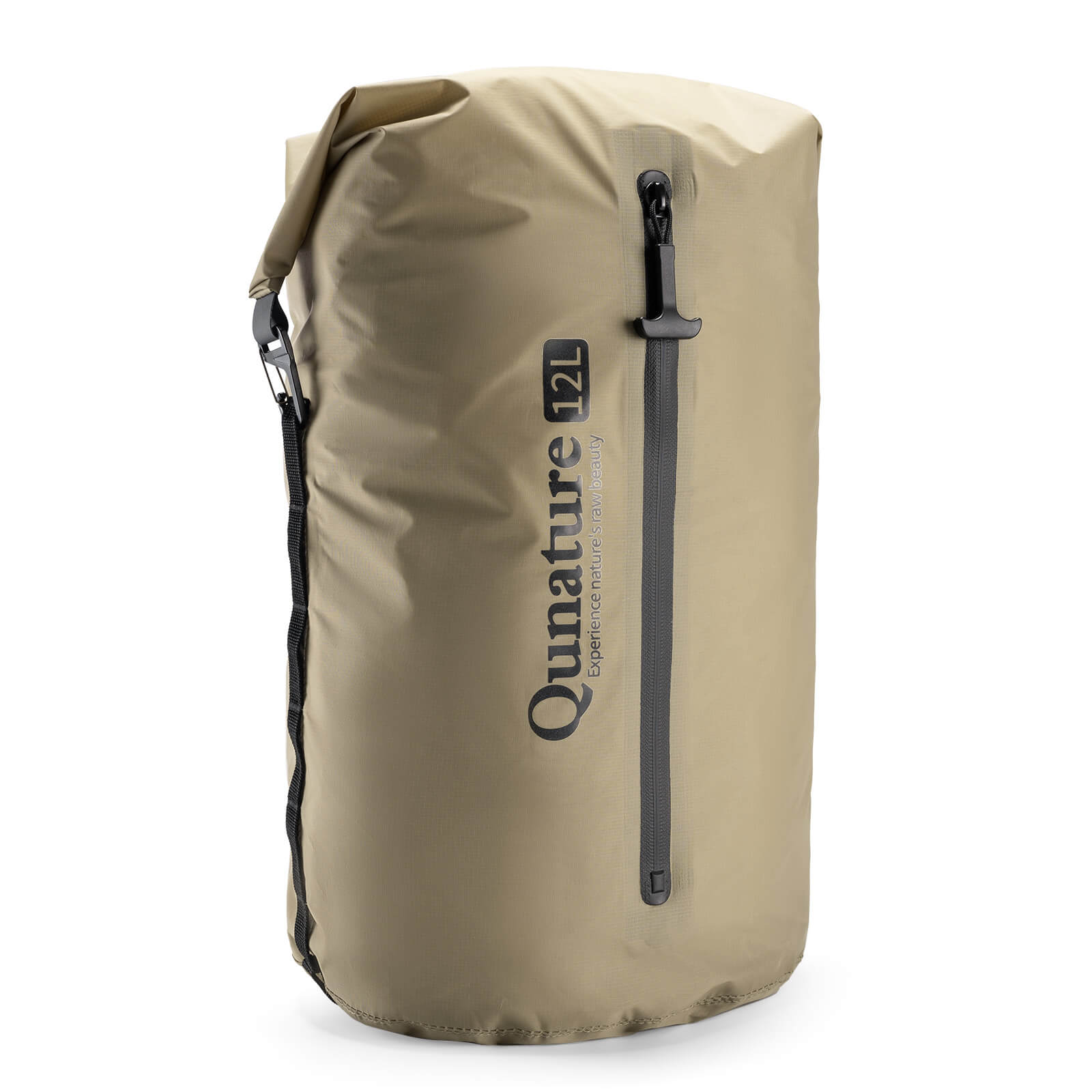 Qunature Lightweight Waterproof Compression Bag for compact outdoor gear storage.
#Khaki #12L
