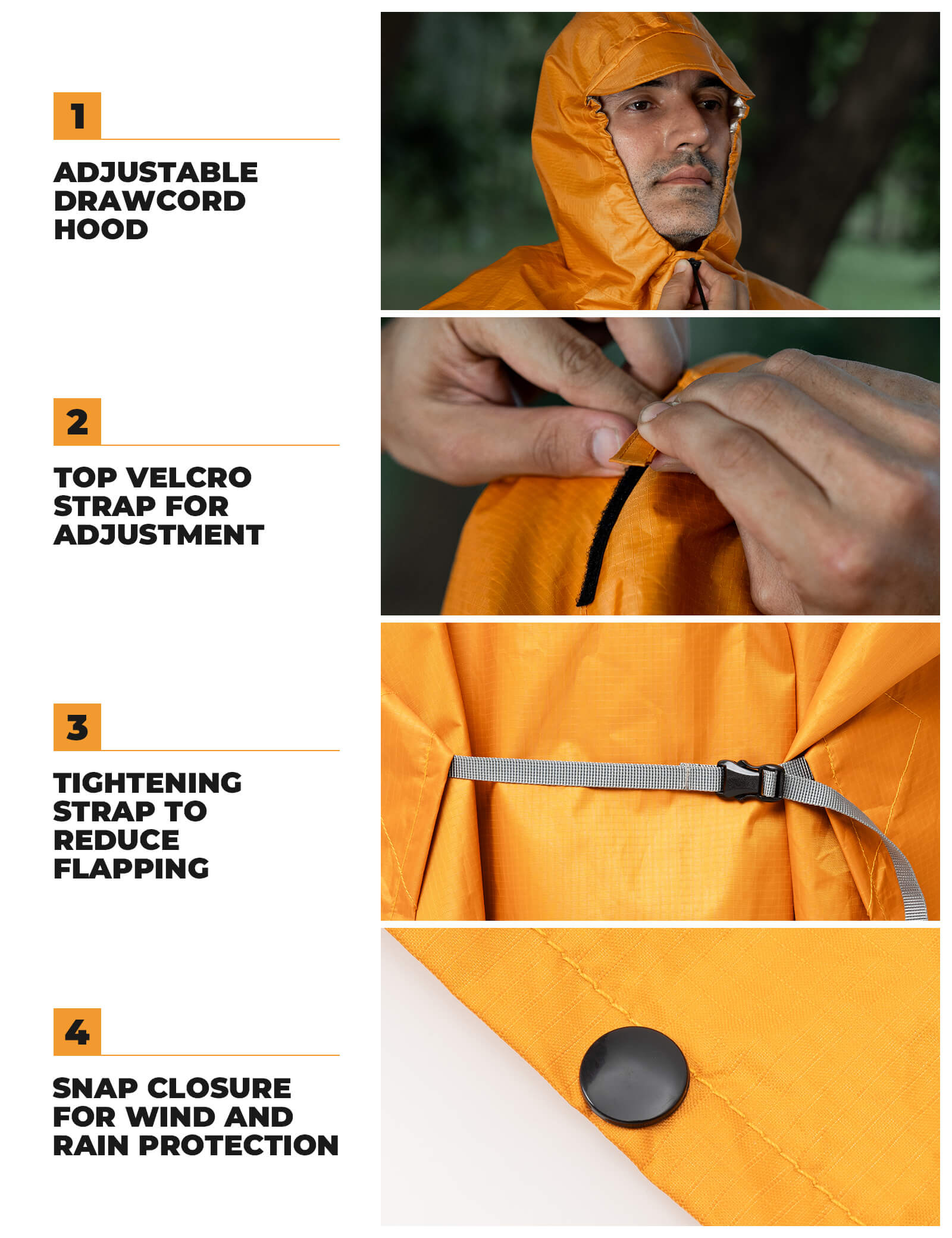 Qunature multi-functional tactical rain jacket waterproof for hiking, camping, and outdoor adventures