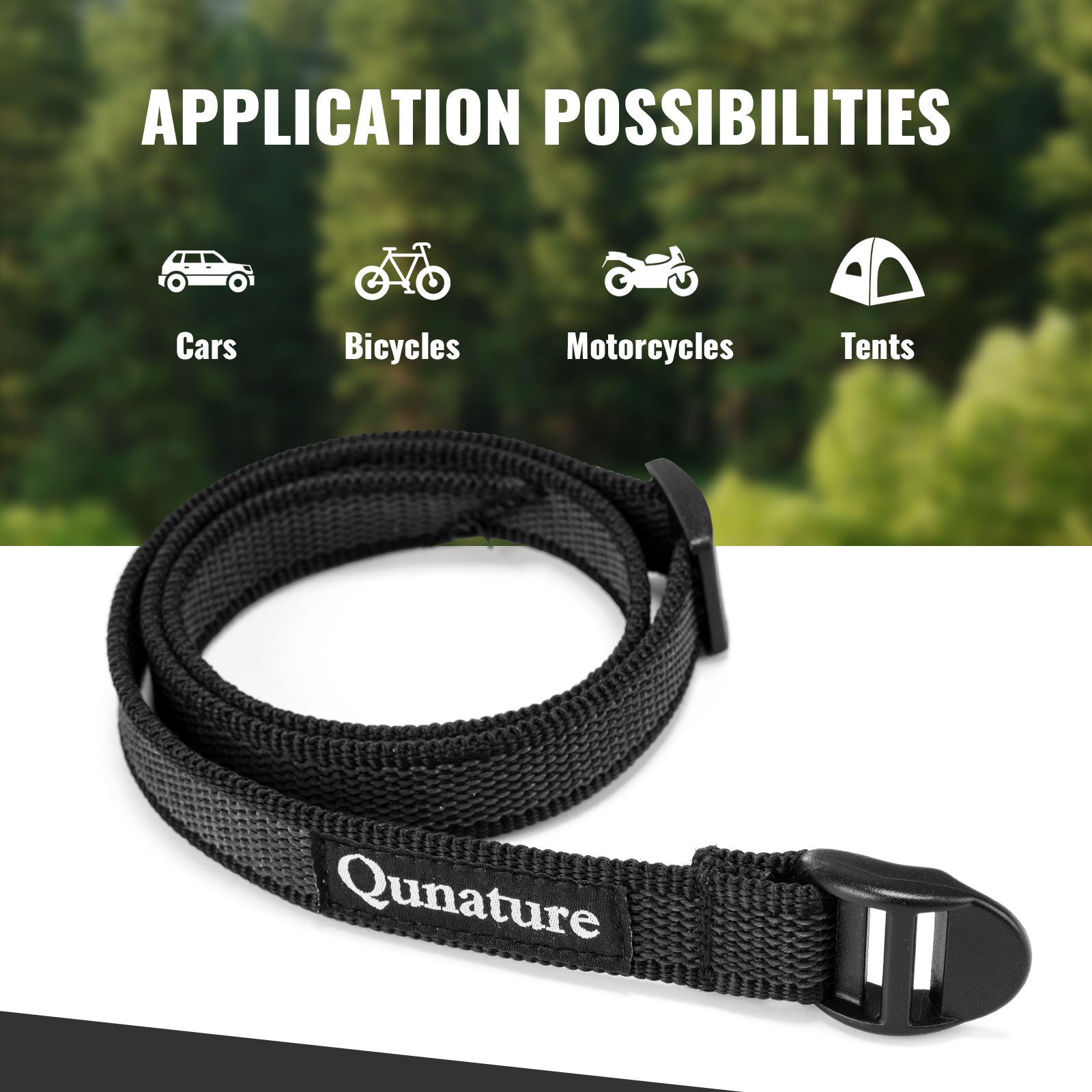 QUNATURE Multi-Purpose Durable Bicycle Cargo Straps for Cycling and Travel.