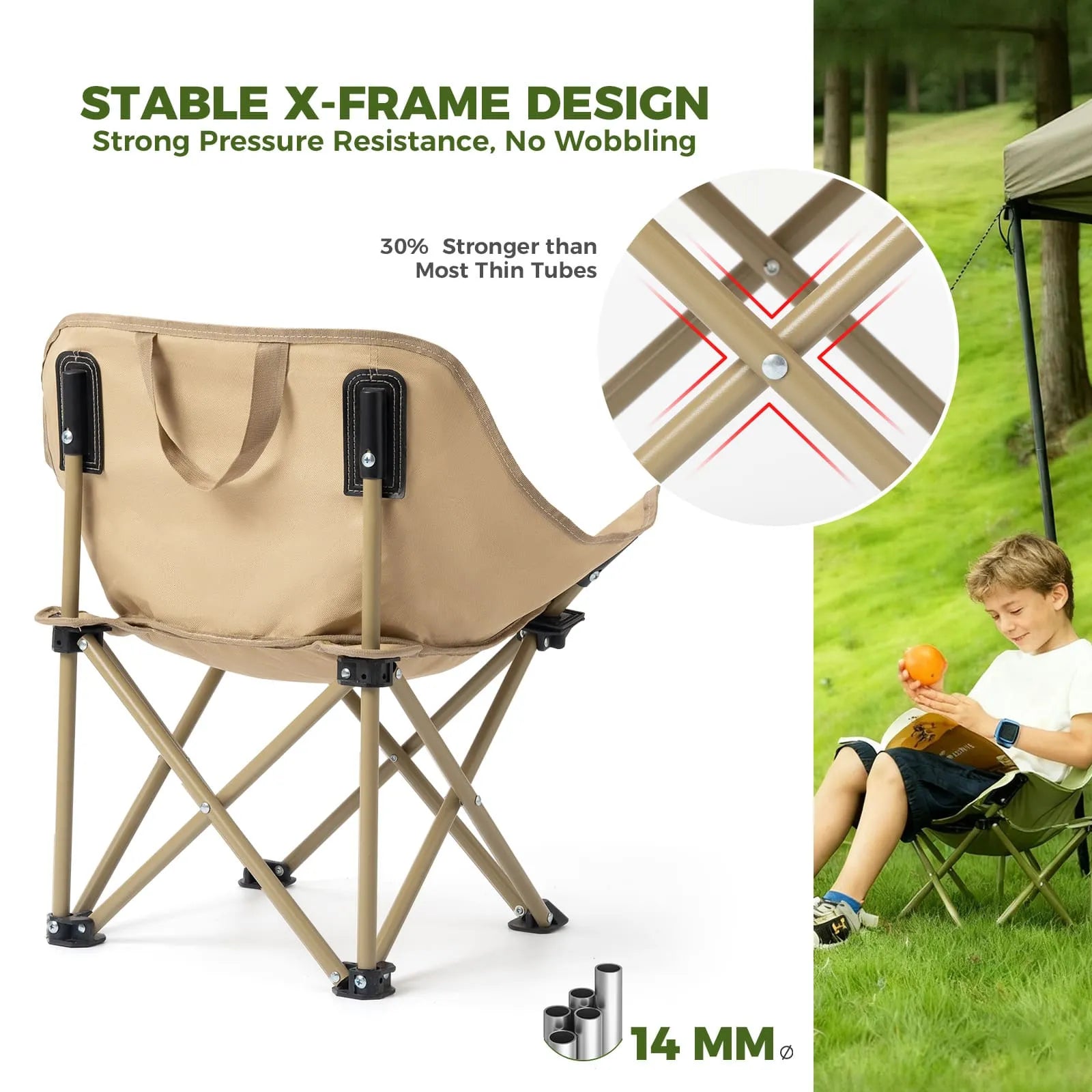 qunature outdoor folding moon chair lightweight camping chair with wide seat and ergonomic support for camping and outdoor use