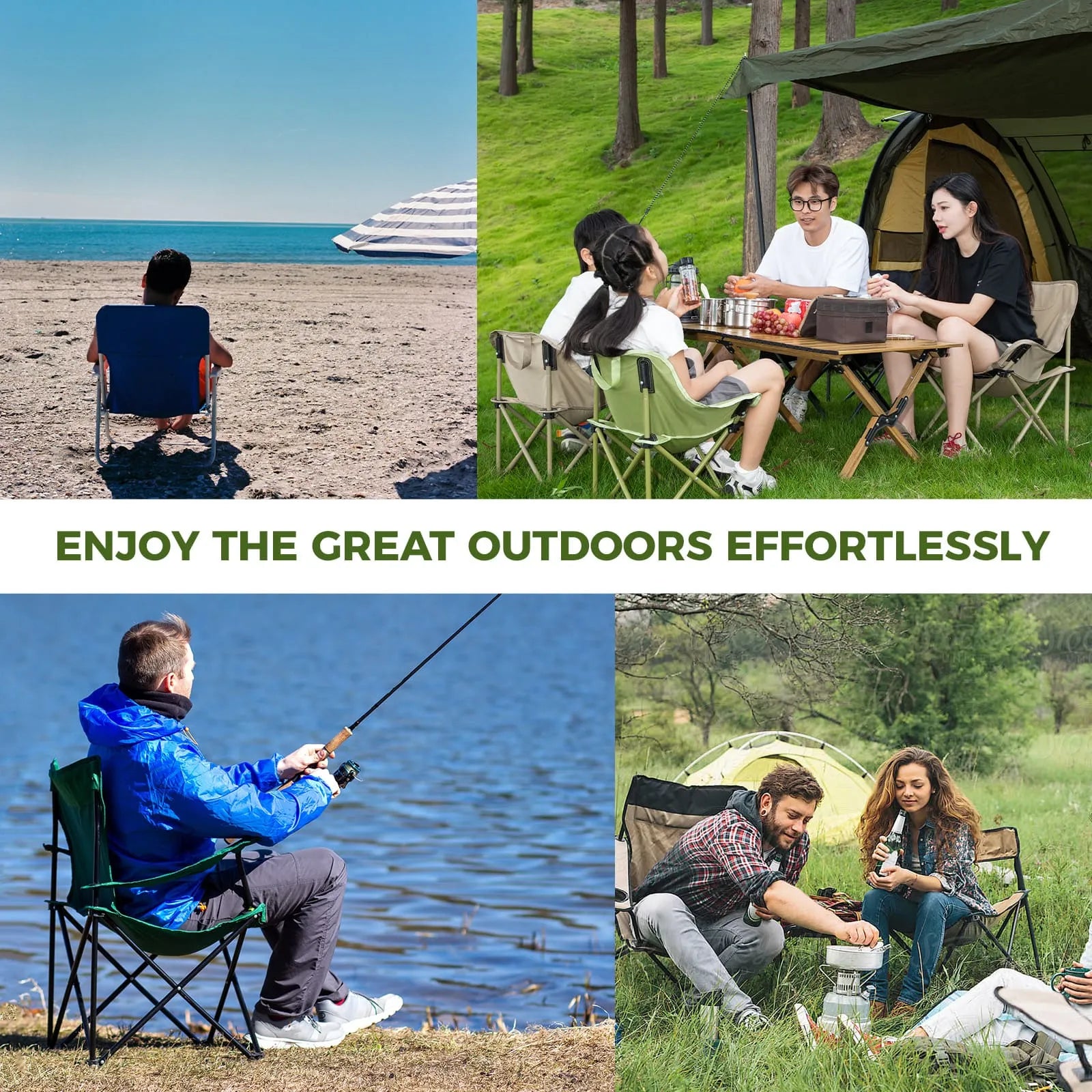 qunature outdoor folding moon chair lightweight camping chair with wide seat and ergonomic support for camping and outdoor use