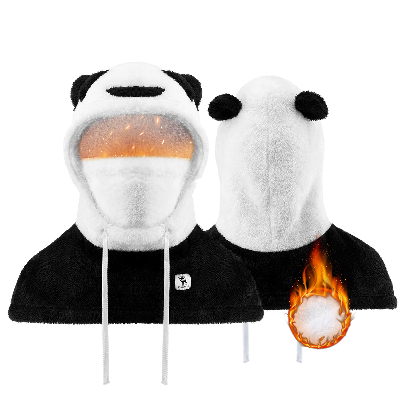 Qunature panda head cover suitable for kids and adults, fun protective helmet accessory