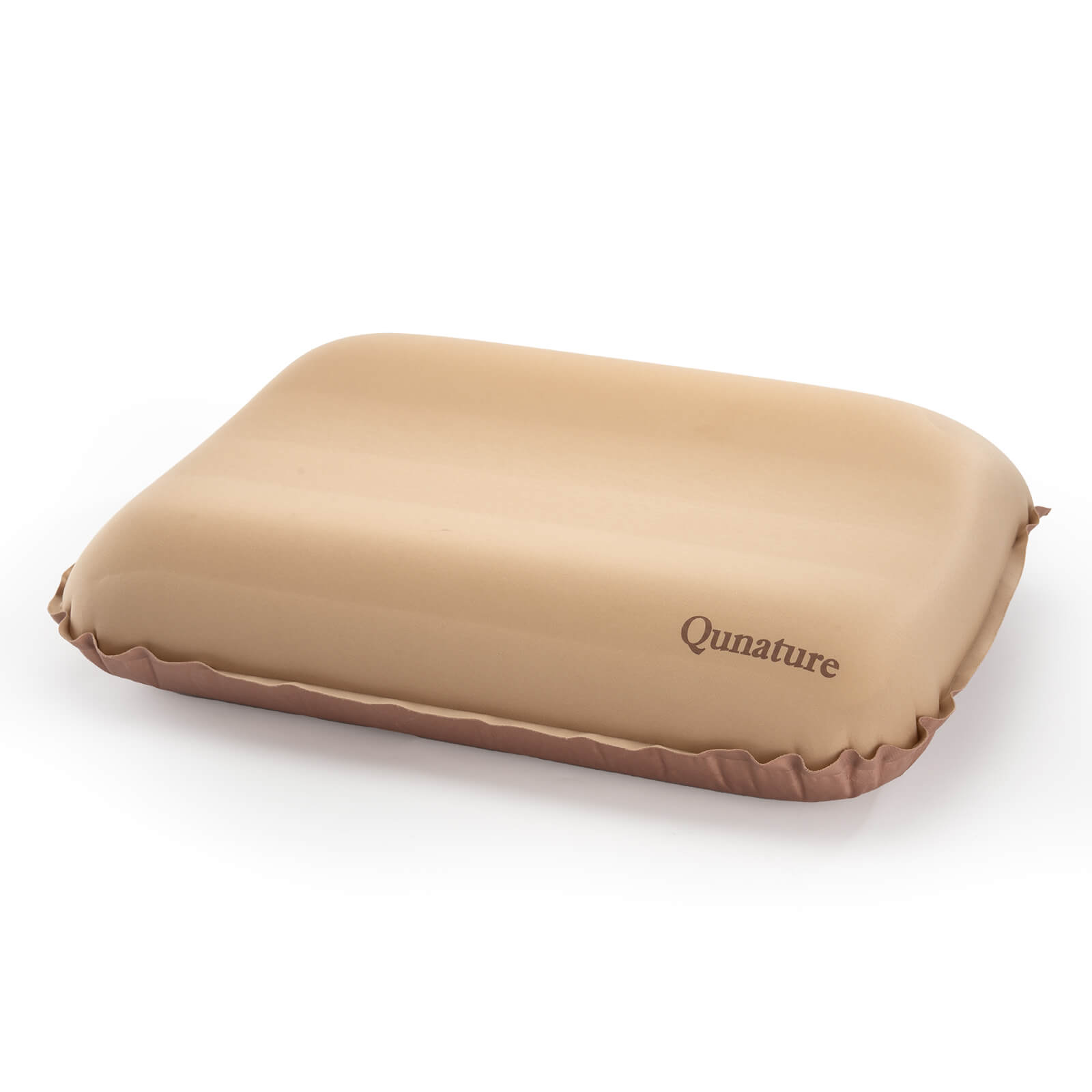 Qunature self-inflating camping pillow for outdoor travel, compact and lightweight design.