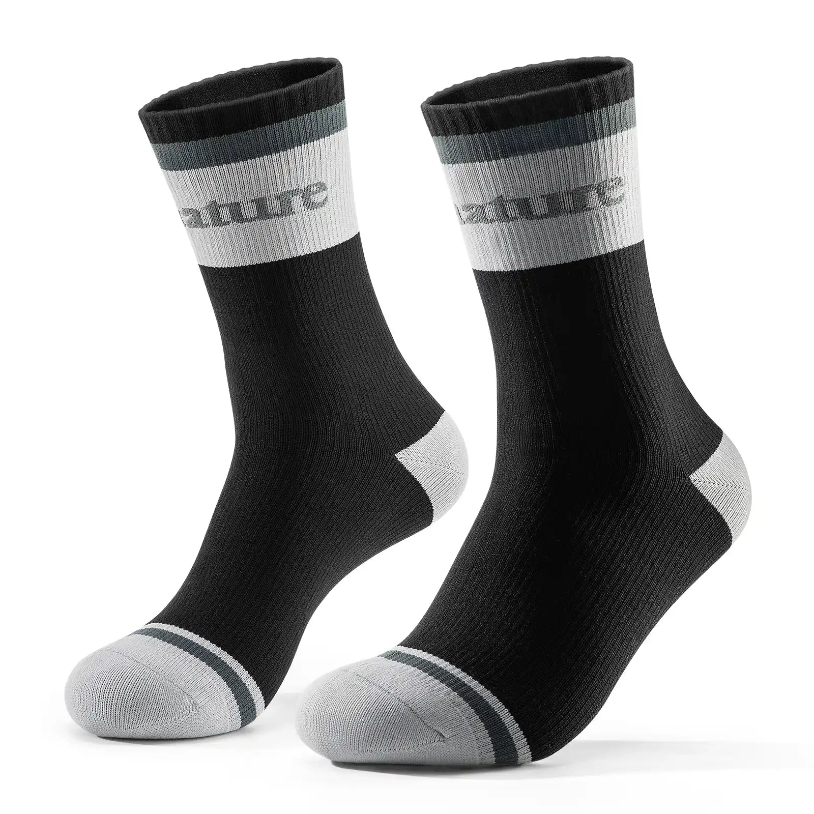 Qunature waterproof cycling and outdoor socks breathable moisture-wicking socks for wet weather riding and hiking
#Color_Black