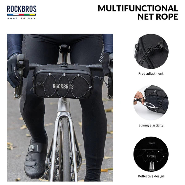 ROAD TO SKY 1.9L Square Bike Handlebar Bag with Knob Lock and EVA Hard Shell
#Color_Black