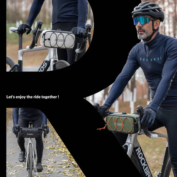 ROAD TO SKY 1.9L Square Bike Handlebar Bag with Knob Lock and EVA Hard Shell
#Color_Black