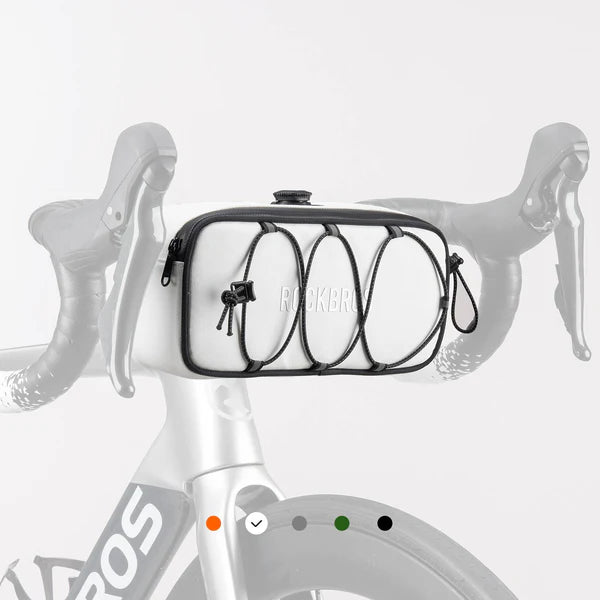 ROAD TO SKY 1.9L Square Bike Handlebar Bag with Knob Lock and EVA Hard Shell
#Color_White