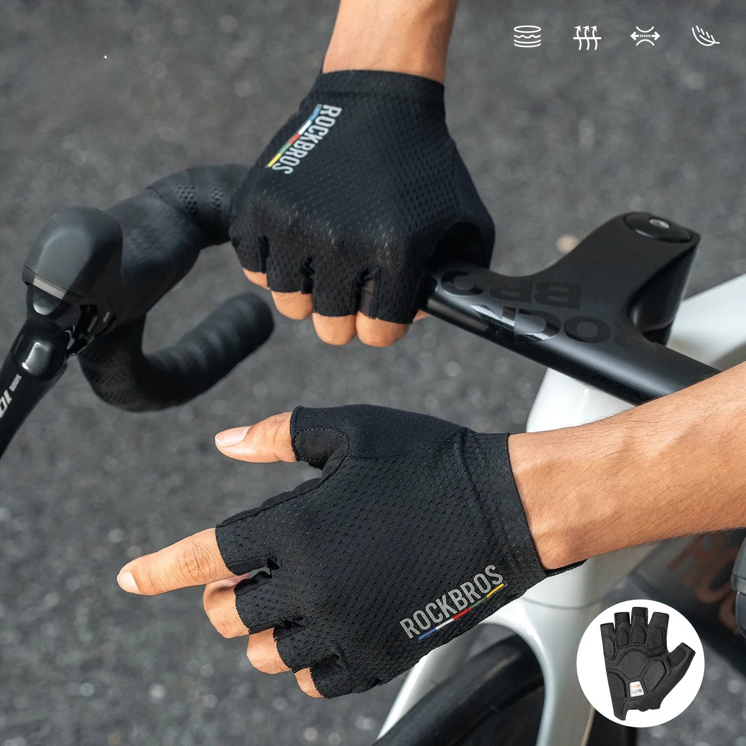 road to sky eps short finger cycling gloves shock absorbing breathable anti-slip for road cycling