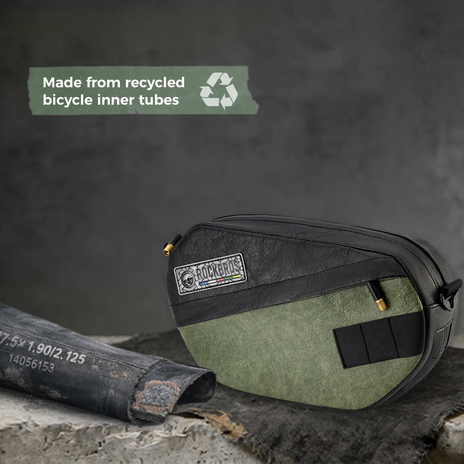 ROAD TO SKY eco-friendly bike handlebar bag recycled tire