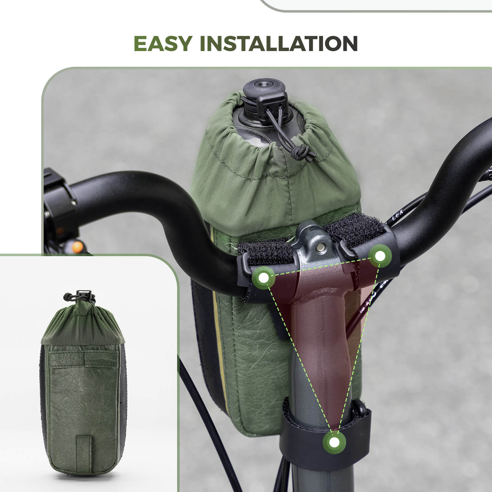 ROAD TO SKY recycled tire bike water bottle bag 0.8L for cycling and bikepacking – ROCKBROS