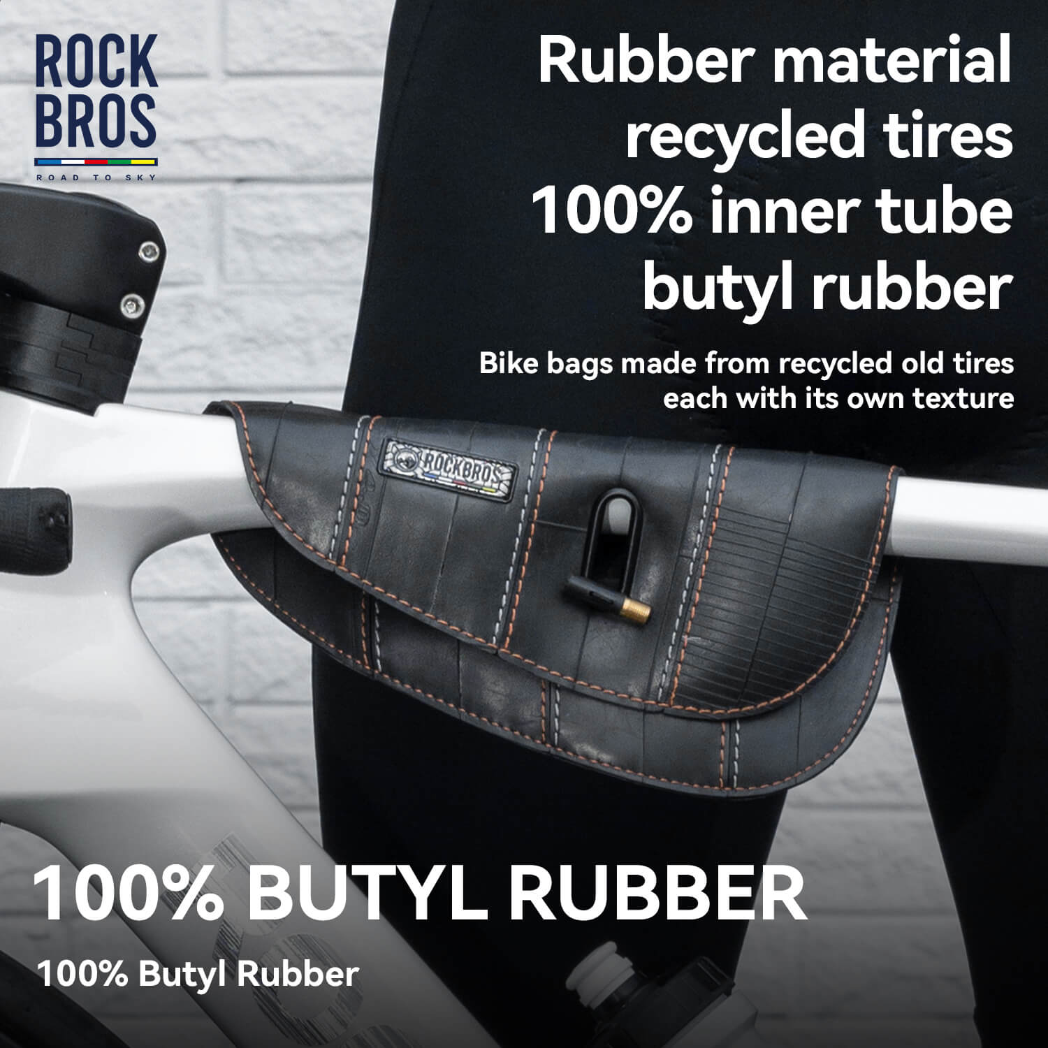 ROAD TO SKY Tyvek® Recycled Tire Bike Frame Bag 0.5L