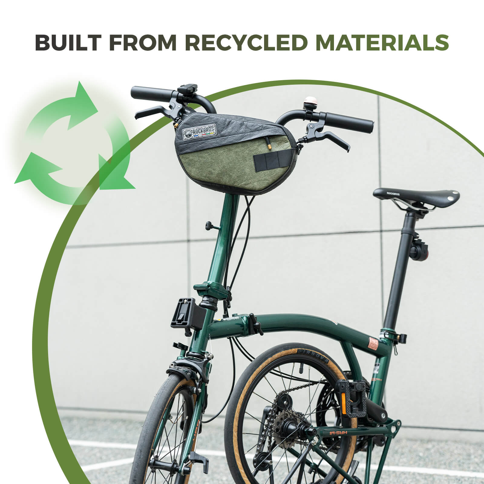 ROAD TO SKY eco-friendly bike handlebar bag recycled tire
