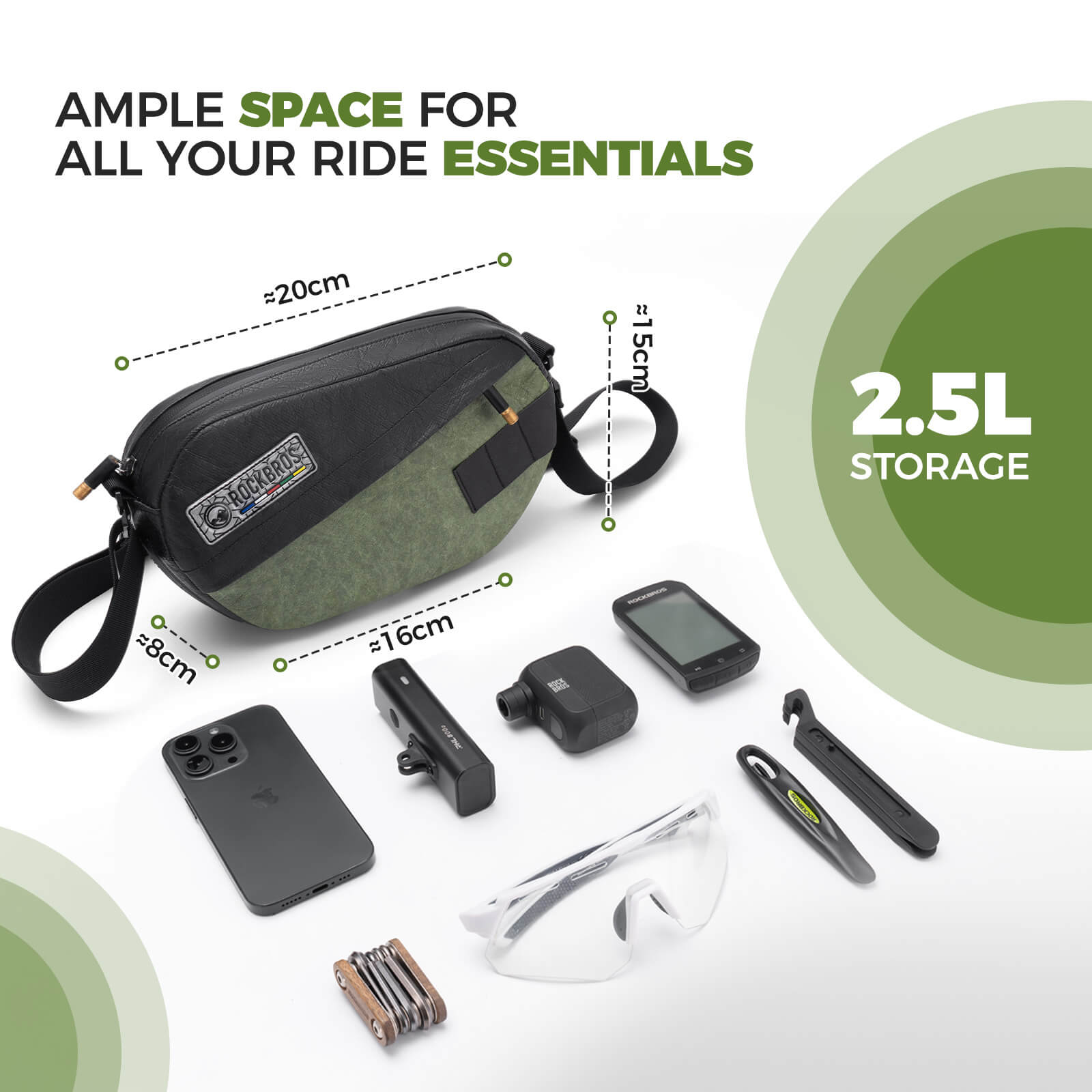 ROAD TO SKY eco-friendly bike handlebar bag recycled tire