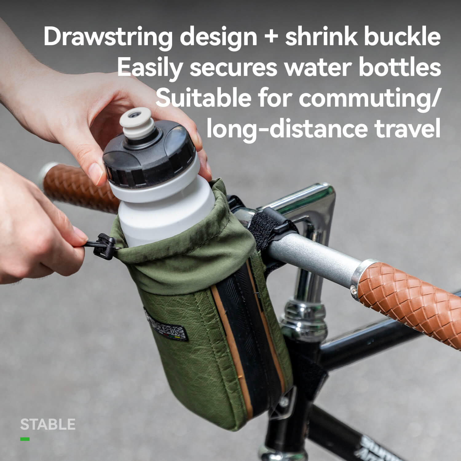 ROAD TO SKY bike water bottle bag mounted on handlebar, lightweight and secure for cycling