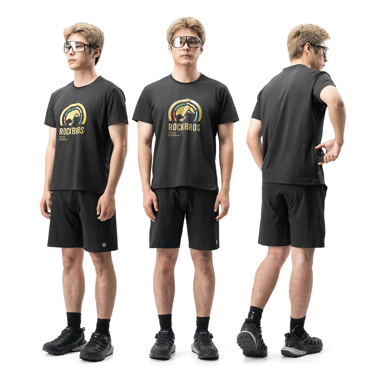 ROAD TO SKY unisex cooling quick-dry cycling T-shirt with side pocket and front logo print.