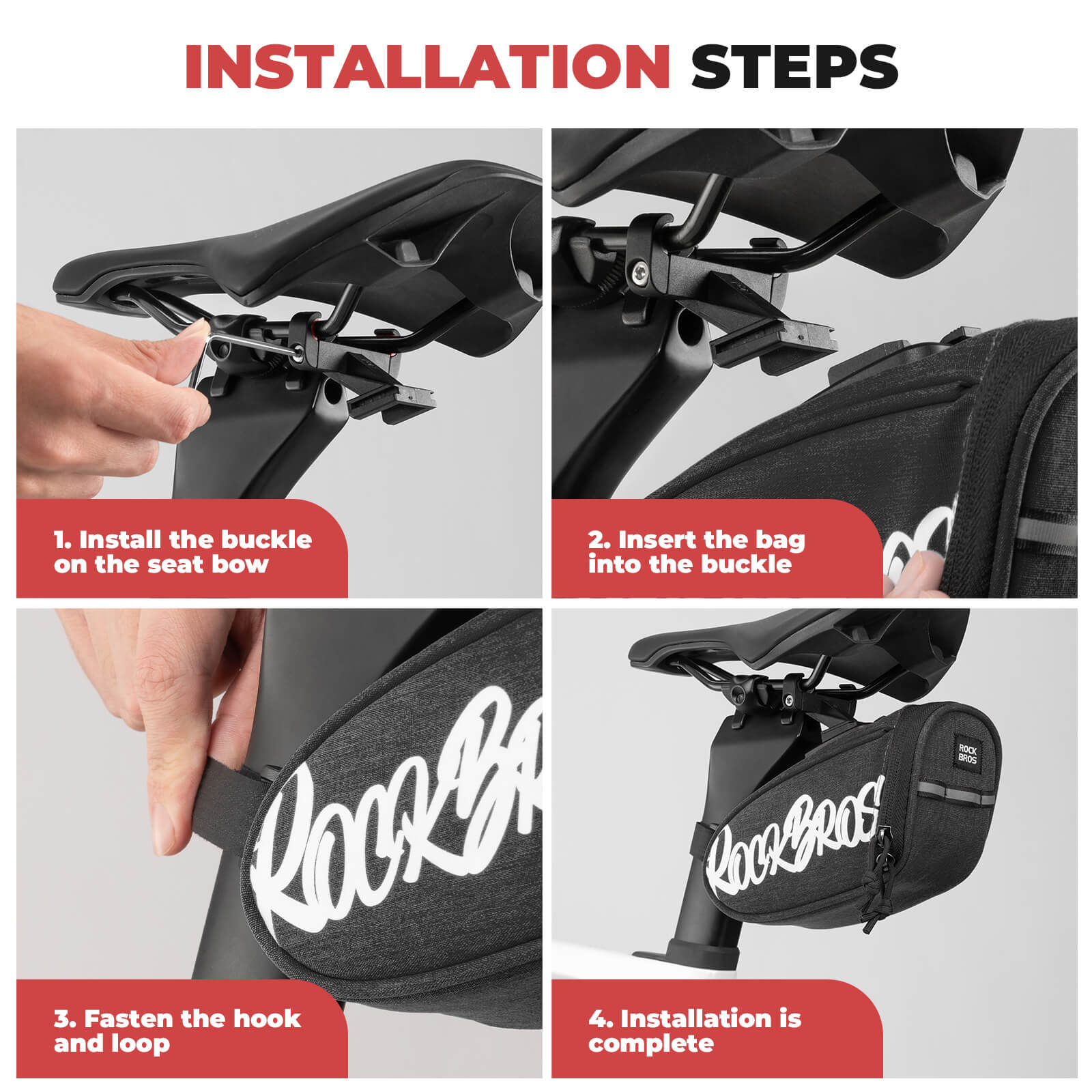 ROCKBROS 0.8L Bike Saddle Bag – Compact Rear Bag for Cycling Essentials