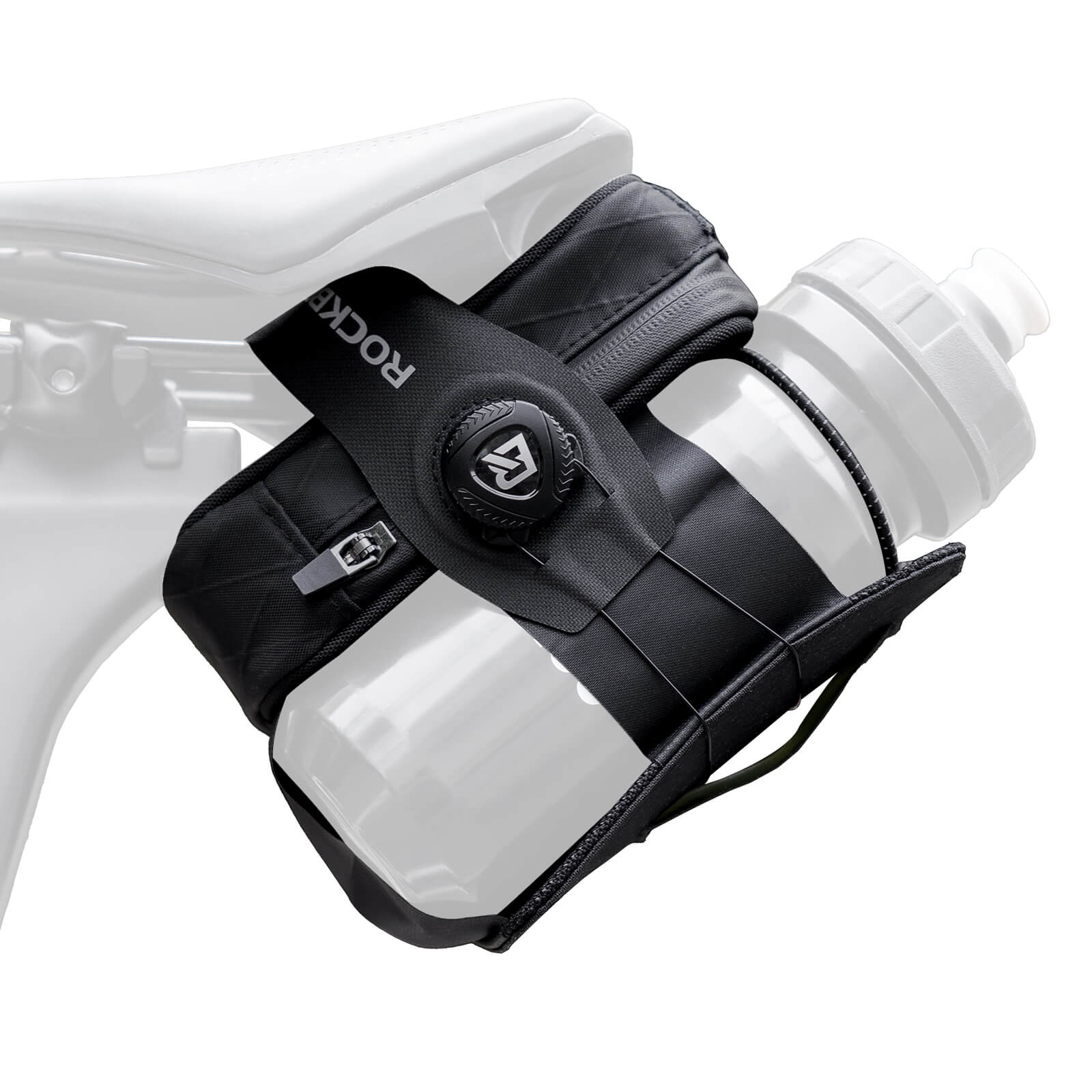 ROCKBROS 0.8L Bike Saddle Bag with Integrated Water Bottle Holder and 3D Sleek Design
#Color_Black
