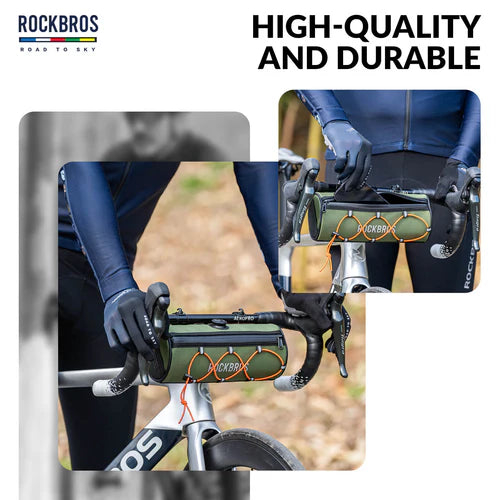 ROCKBROS 1.5L Bike Handlebar Roll Bag with Twist Lock Mount and Waterproof Design
#Color_Green