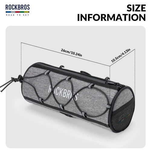 ROCKBROS 1.5L Bike Handlebar Roll Bag with Twist Lock Mount and Waterproof Design
#Color_Gray