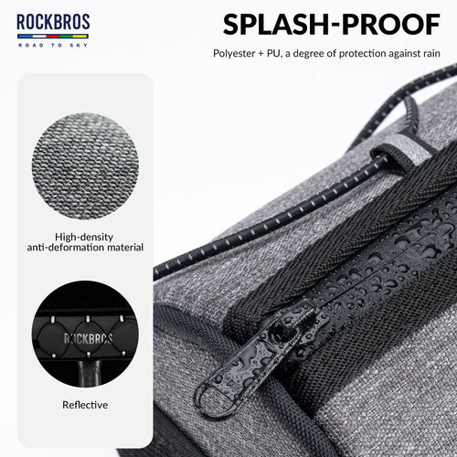 ROCKBROS 1.5L Bike Handlebar Roll Bag with Twist Lock Mount and Waterproof Design
#Color_Gray