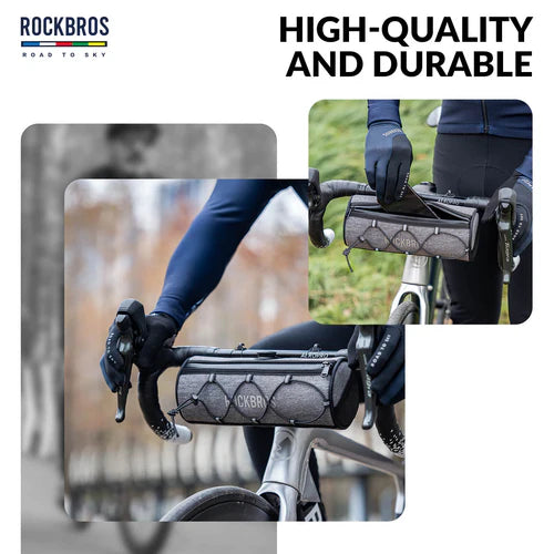ROCKBROS 1.5L Bike Handlebar Roll Bag with Twist Lock Mount and Waterproof Design
#Color_Gray
