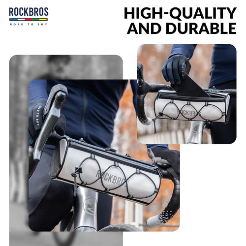 ROCKBROS 1.5L Bike Handlebar Roll Bag with Twist Lock Mount and Waterproof Design
#Color_White