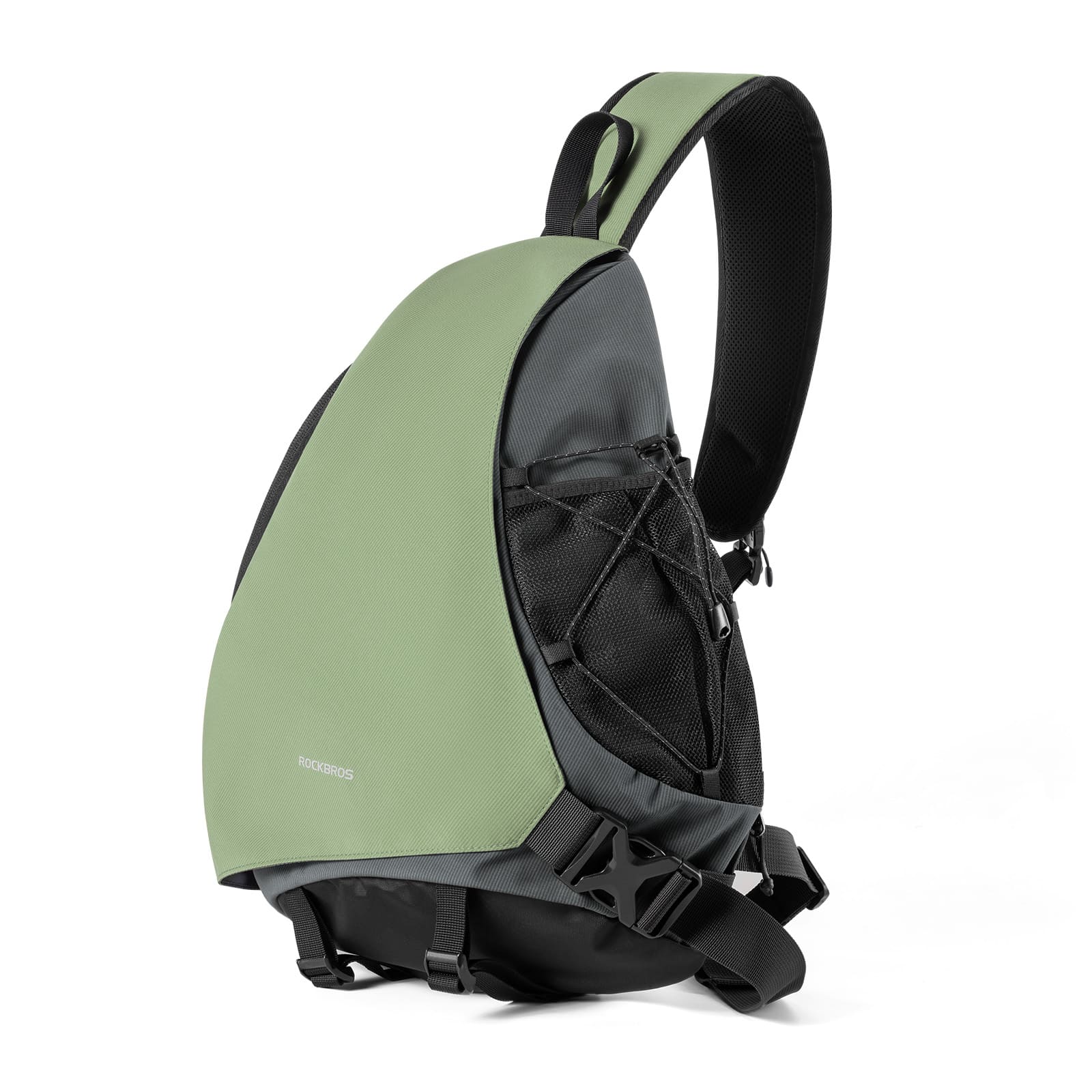ROCKBROS outdoor crossbody sling bag with magnetic buckle for cycling hiking and daily carry
#Color_Army Green