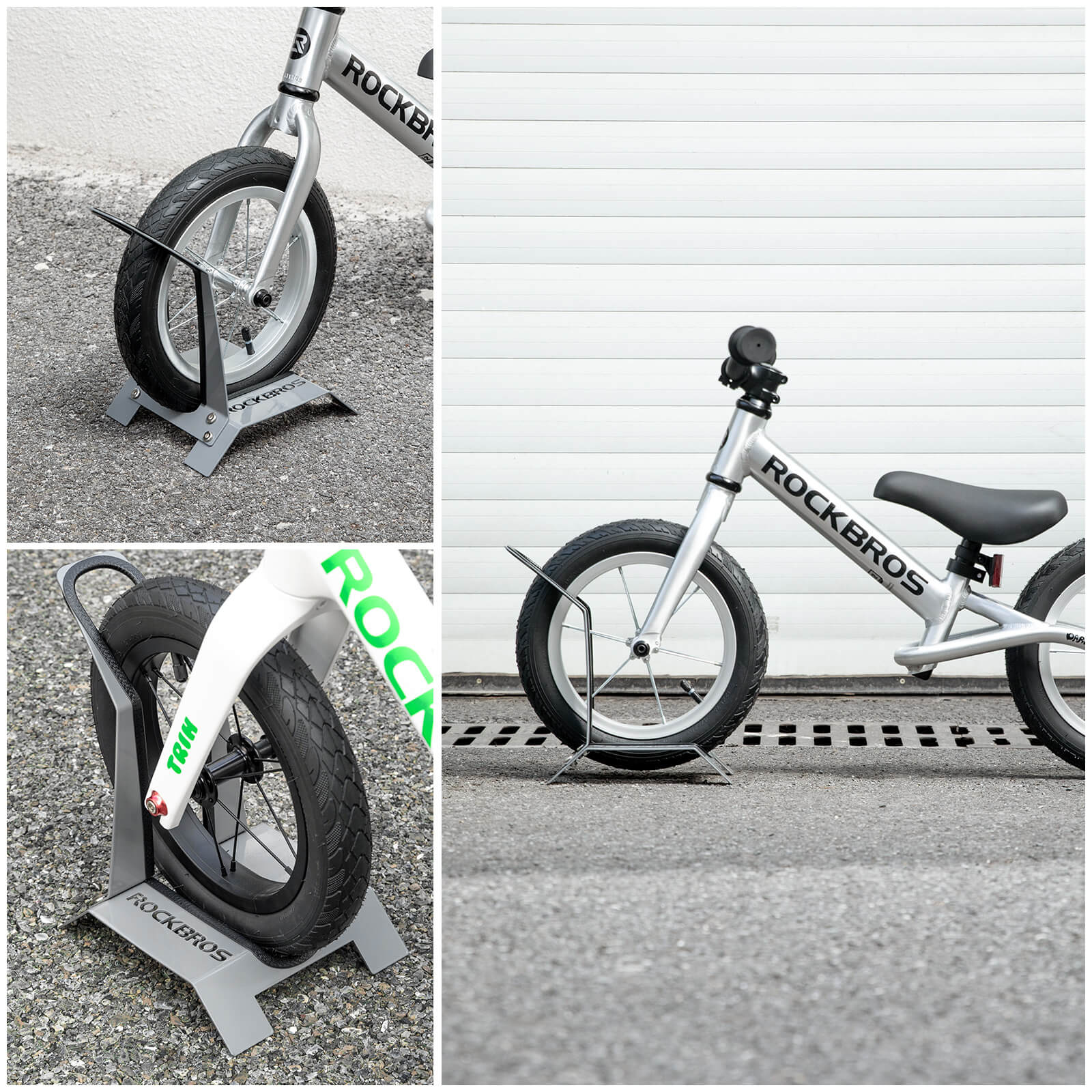 ROCKBROS 12 inch children's bicycle floor stand and scooter parking rack
#Color_Gray