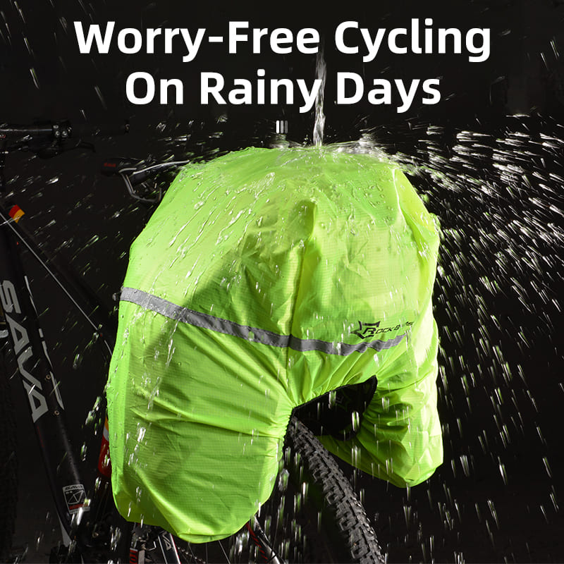 ROCKBROS High Visibility Waterproof Rain Cover for Bike Trunk Bag for Worry-Free Rainy Day Cycling