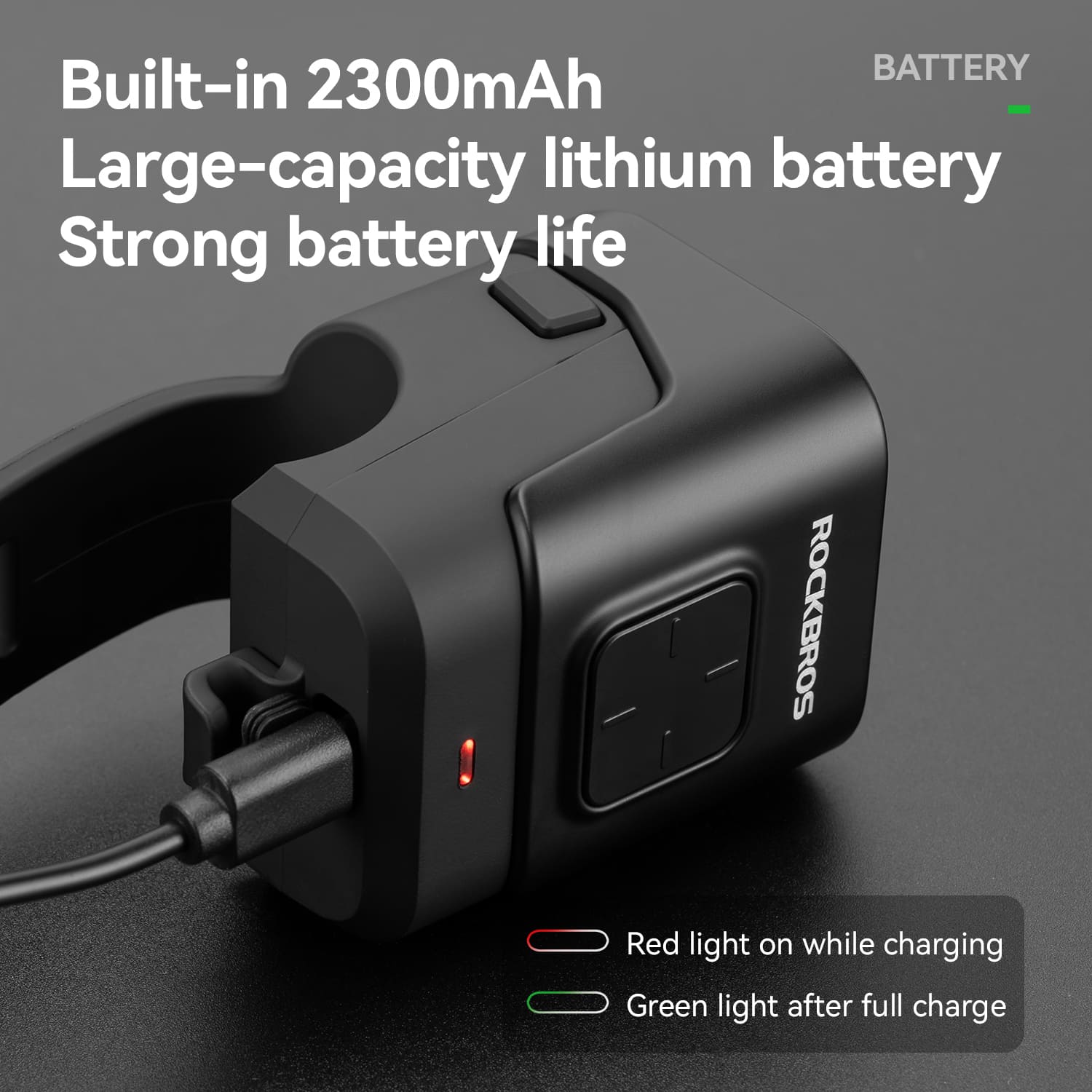 ROCKBROS 2-in-1 bike horn and front light with 450lm brightness for enhanced cycling safety and visibility