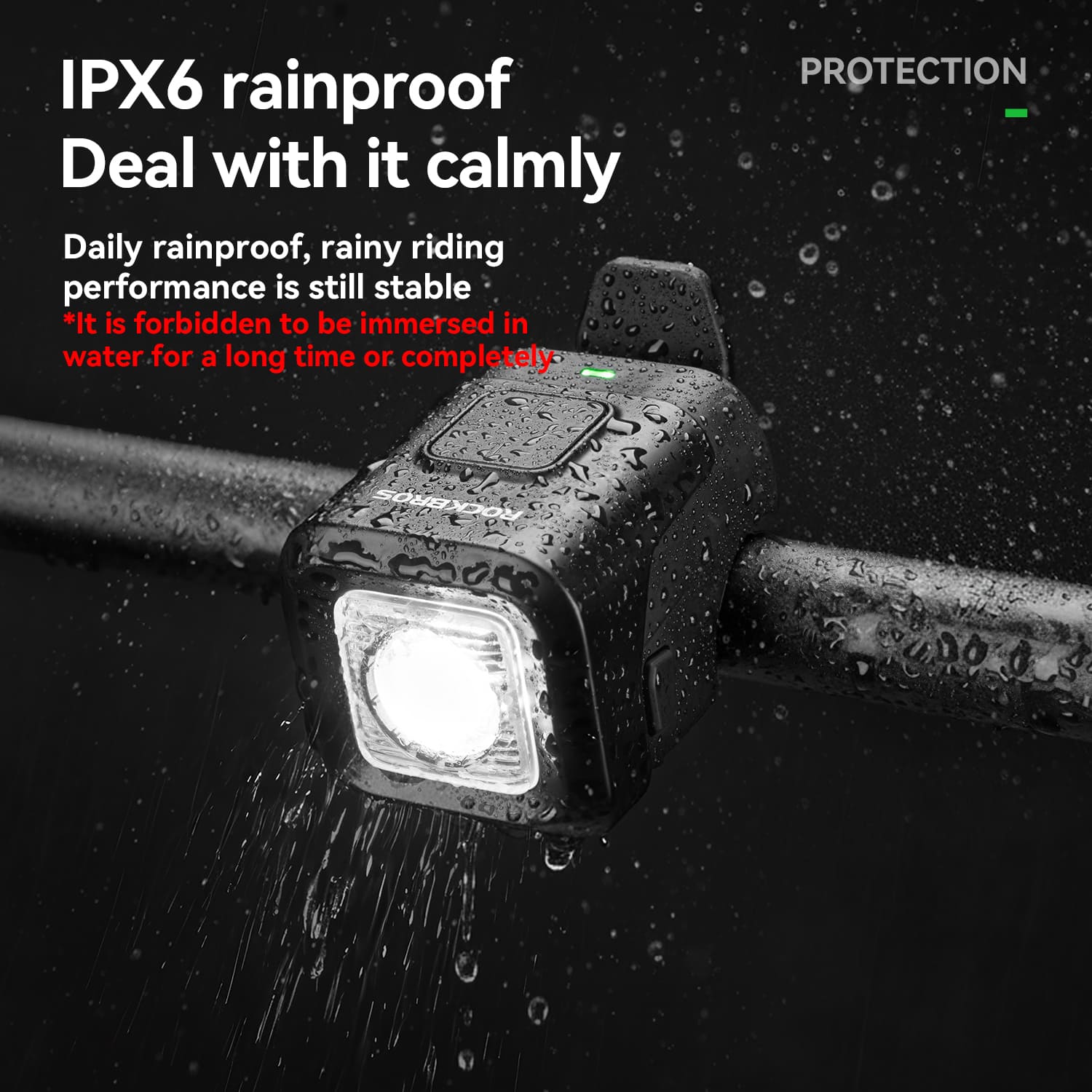 ROCKBROS 2-in-1 bike horn and front light with 450lm brightness for enhanced cycling safety and visibility