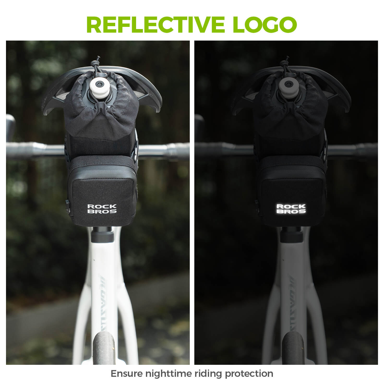 ROCKBROS 2 in 1 bike saddle bag with water bottle bag for road and MTB cycling