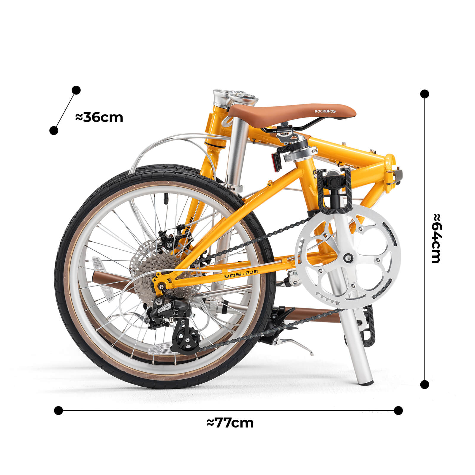 ROCKBROS 20 inch 8 speed green folding bike for city commuting
#Color_Yellow