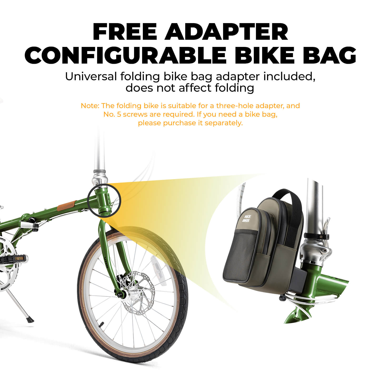 ROCKBROS 20 inch 8 speed green folding bike for city commuting
#Color_Green