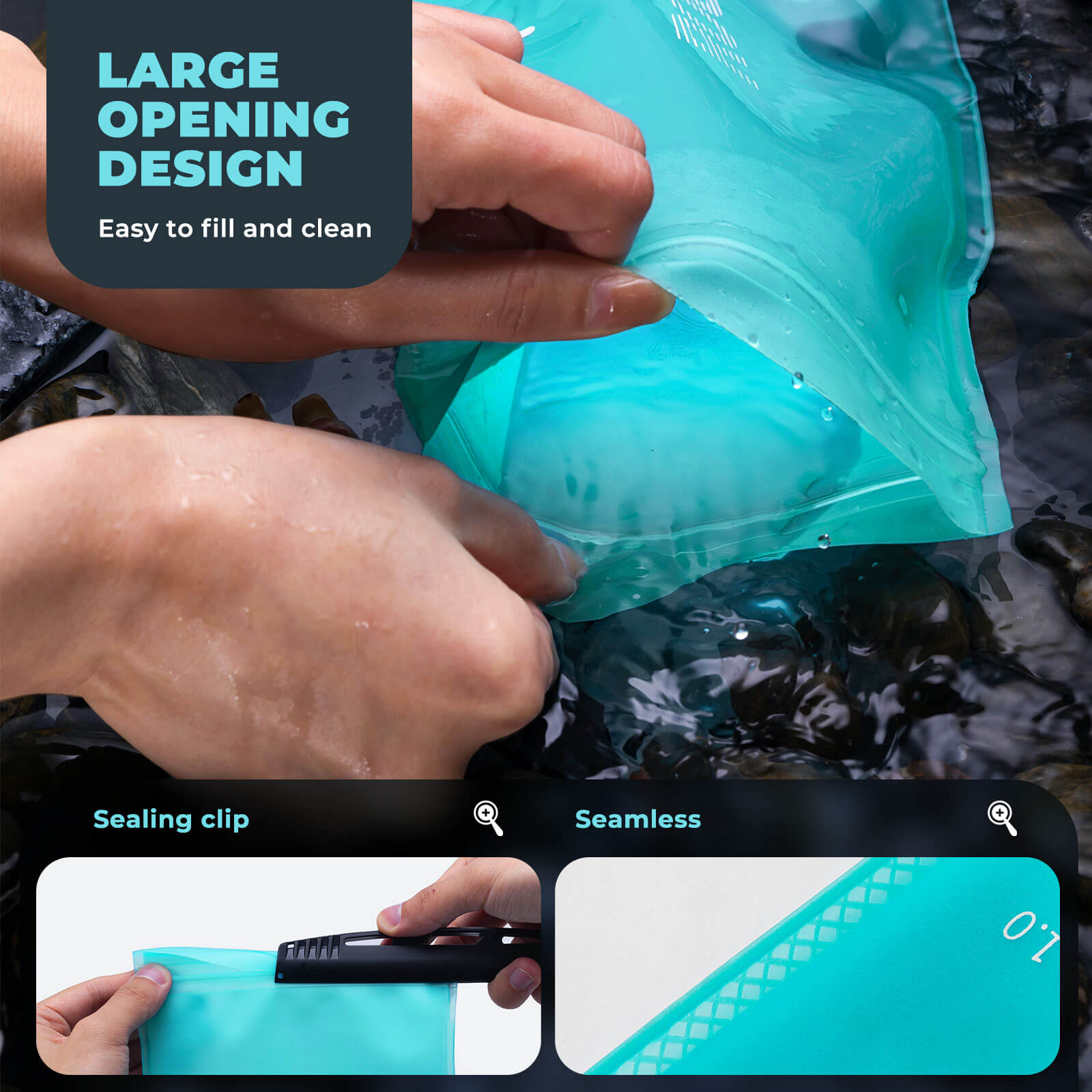 ROCKBROS 2L hydration bladder compatible with most outdoor backpacks