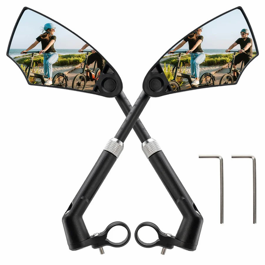 ROCKBROS anti-glare bike mirror, 360° rotation and extendable arm for optimal rear visibility
#Style_Left and Right