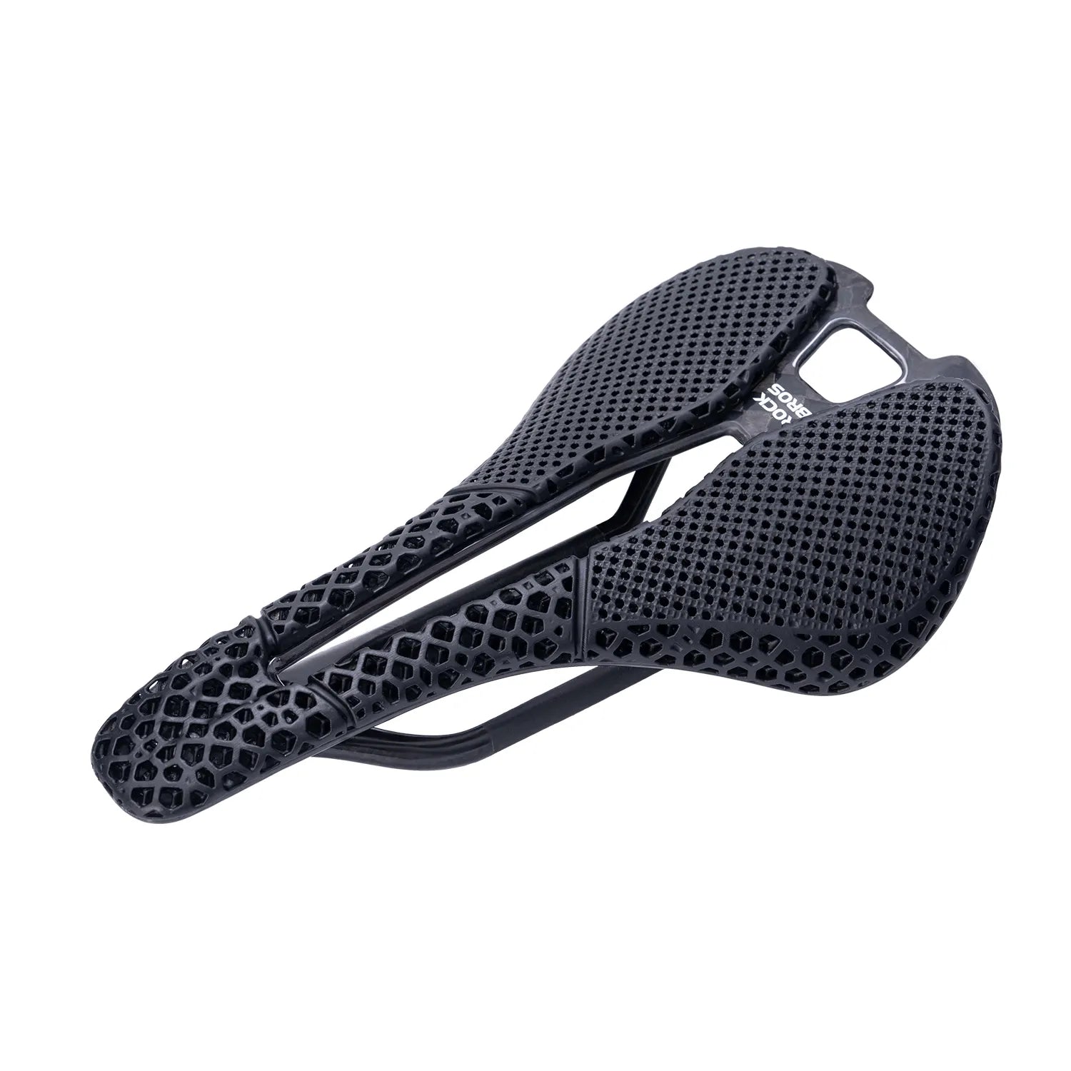 ROCKBROS 3D printed carbon bike saddle with a lightweight 12K carbon fiber base for road, mountain, and folding bikes