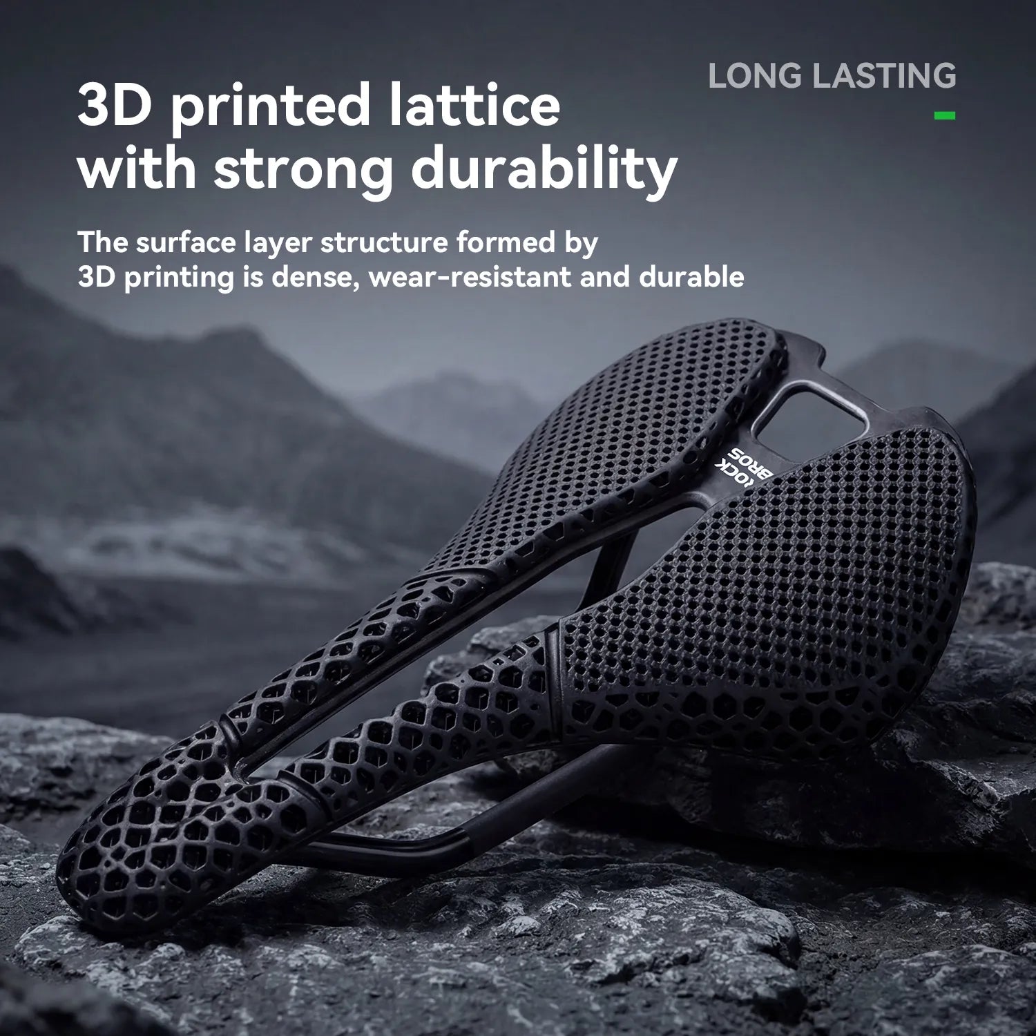 ROCKBROS 3D printed carbon bike saddle with a lightweight 12K carbon fiber base for road, mountain, and folding bikes