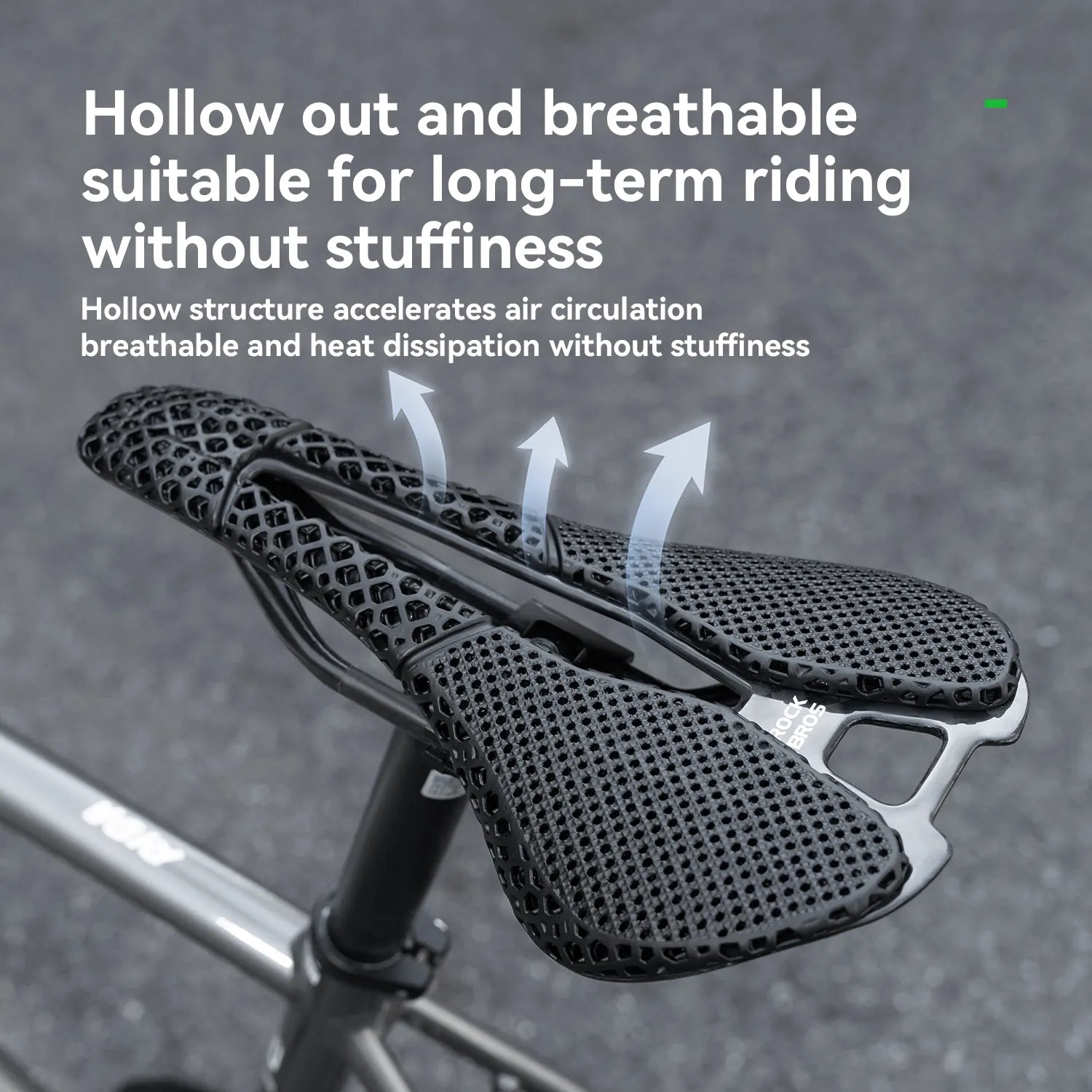 ROCKBROS 3D printed carbon bike saddle with a lightweight 12K carbon fiber base for road, mountain, and folding bikes