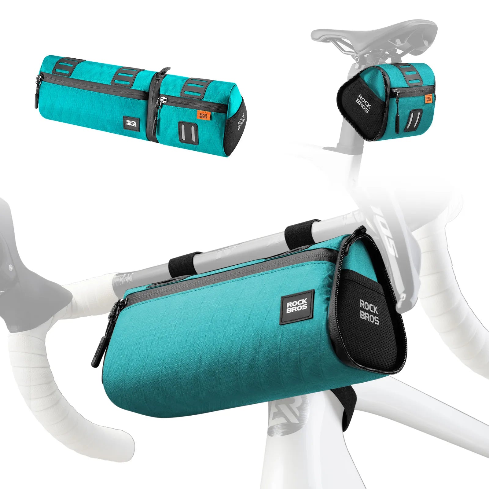ROCKBROS 4-in-1 convertible bike bag that functions as a handlebar bag, frame bag, saddle bag, and shoulder bag
#Color_Blue