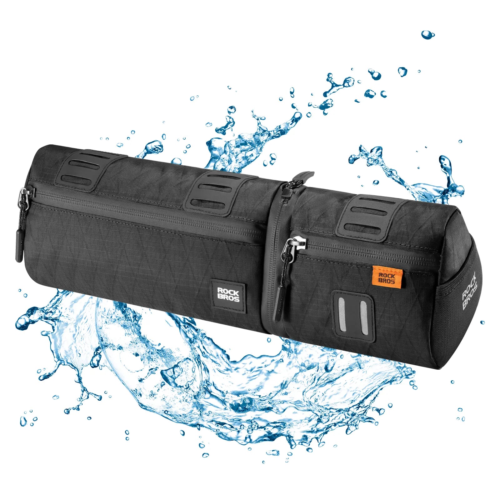ROCKBROS 4-in-1 convertible bike bag that functions as a handlebar bag, frame bag, saddle bag, and shoulder bag
#Color_Black