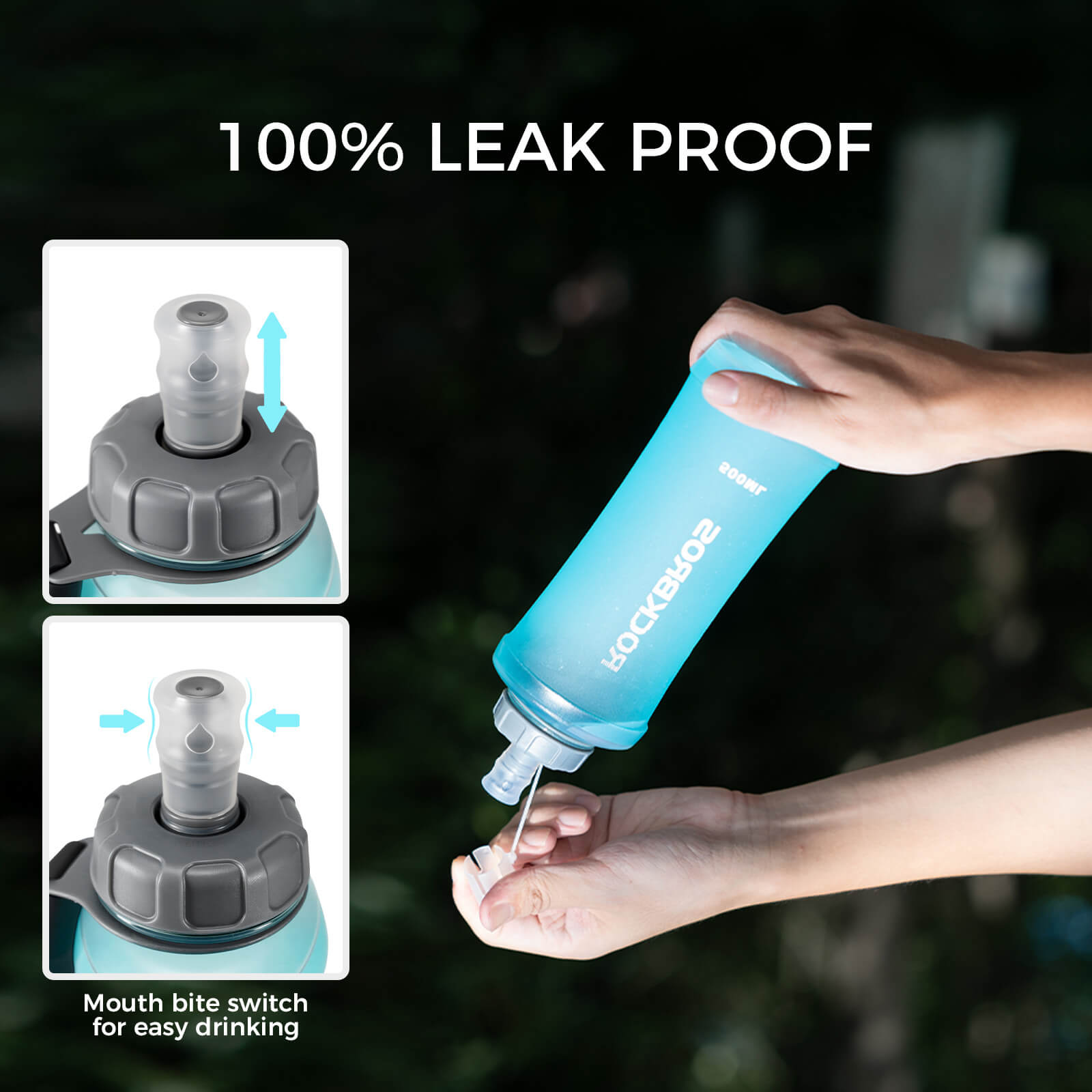 ROCKBROS 500ml water soft flask for running and outdoor hydration
