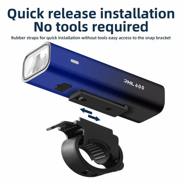 ROCKBROS high-performance 600-lumen front bike light, visible day and night, rechargeable
#Color_Blue
