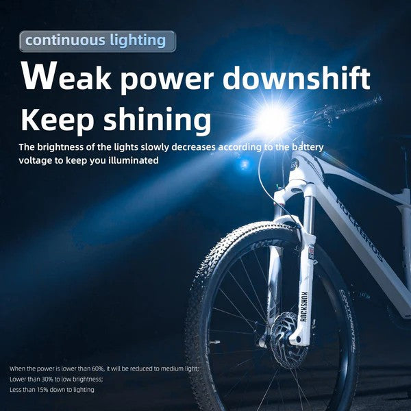ROCKBROS high-performance 600-lumen front bike light, visible day and night, rechargeable