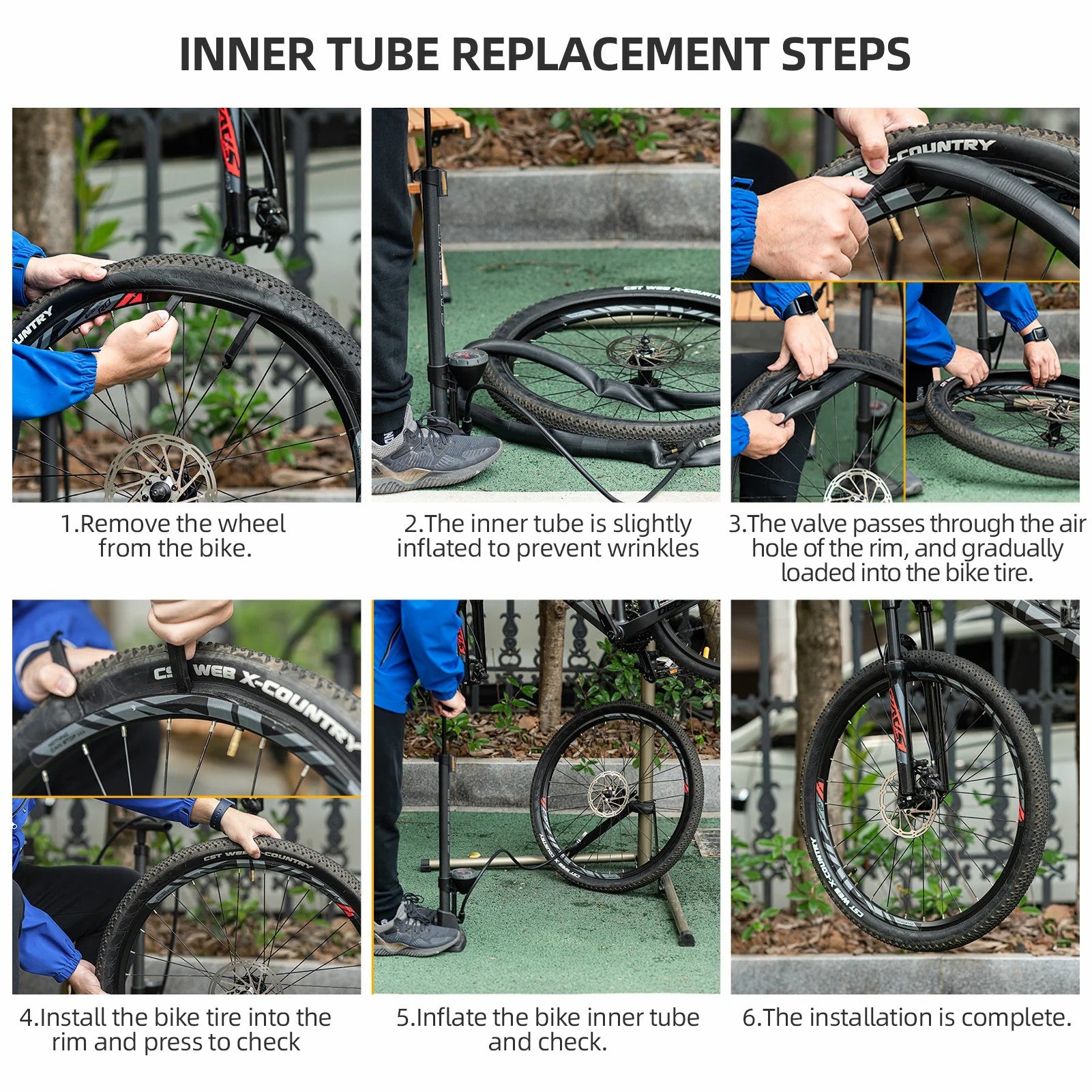 ROCKBROS 700C bicycle inner tube compatible with tire widths from 23C to 35C.
