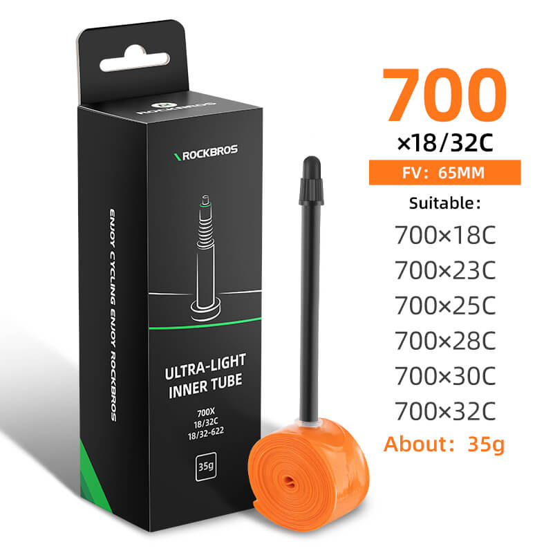 ROCKBROS 700C TPU Bike Inner Tube – Ultralight, Puncture Resistant for Road and Gravel Bikes
#Style_35g 65MM