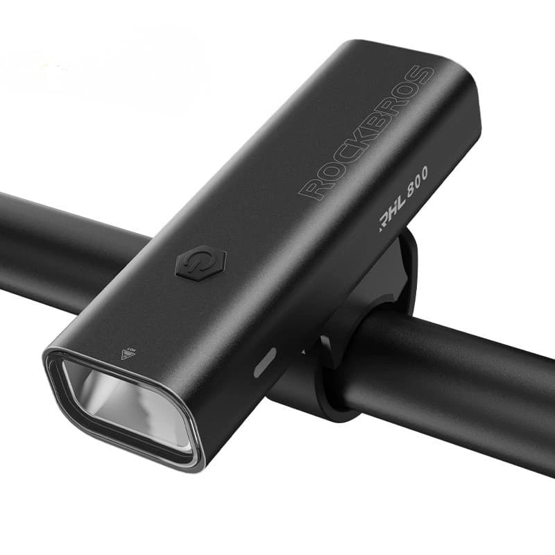 ROCKBROS 800 Lumen Bike Headlight with USB-C Charging, Dual Beam, Aluminum Body, and Waterproof Design