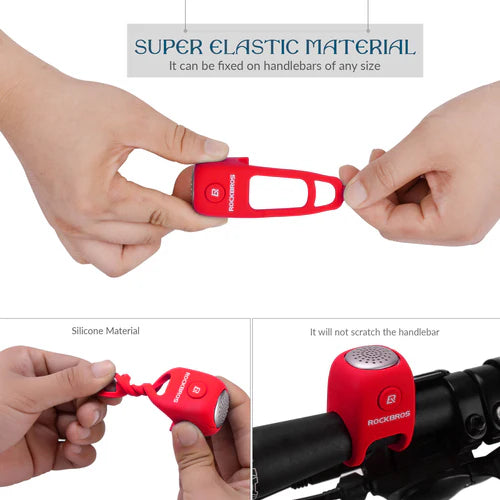 ROCKBROS Loud Electric Bike Horn for Handlebar with 90dB Sound, Rainproof Protection, and Replaceable Battery
#Color_Red