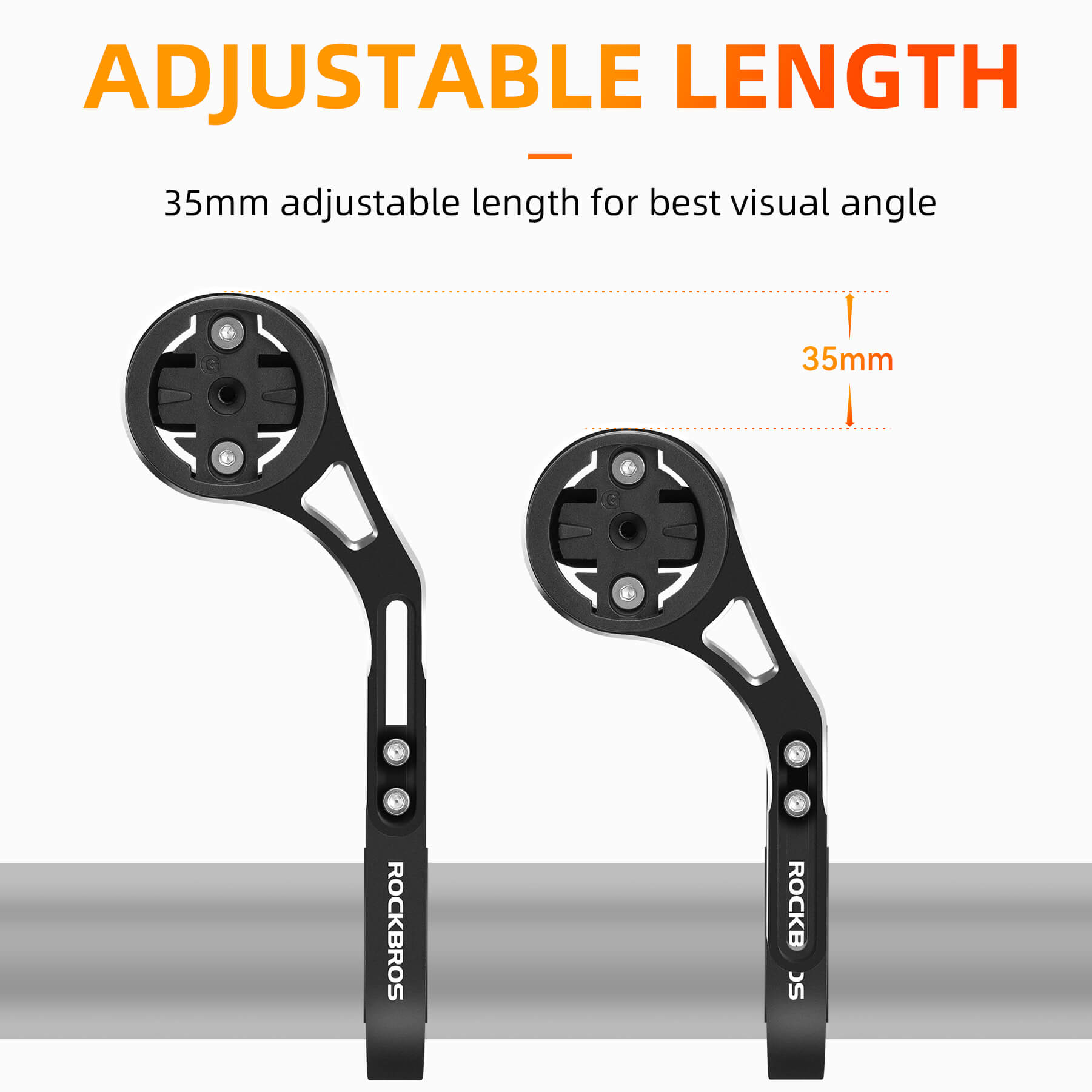 ROCKBROS adjustable bike computer mount with extendable design on handlebar