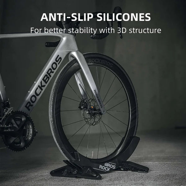 ROCKBROS adjustable bike floor stand for mountain and road bicycles with a stable base